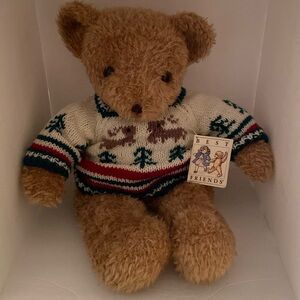 Vintage 1985 A.M.C. Teddy Bear 22” With Christmas Sweater - Used only displayed